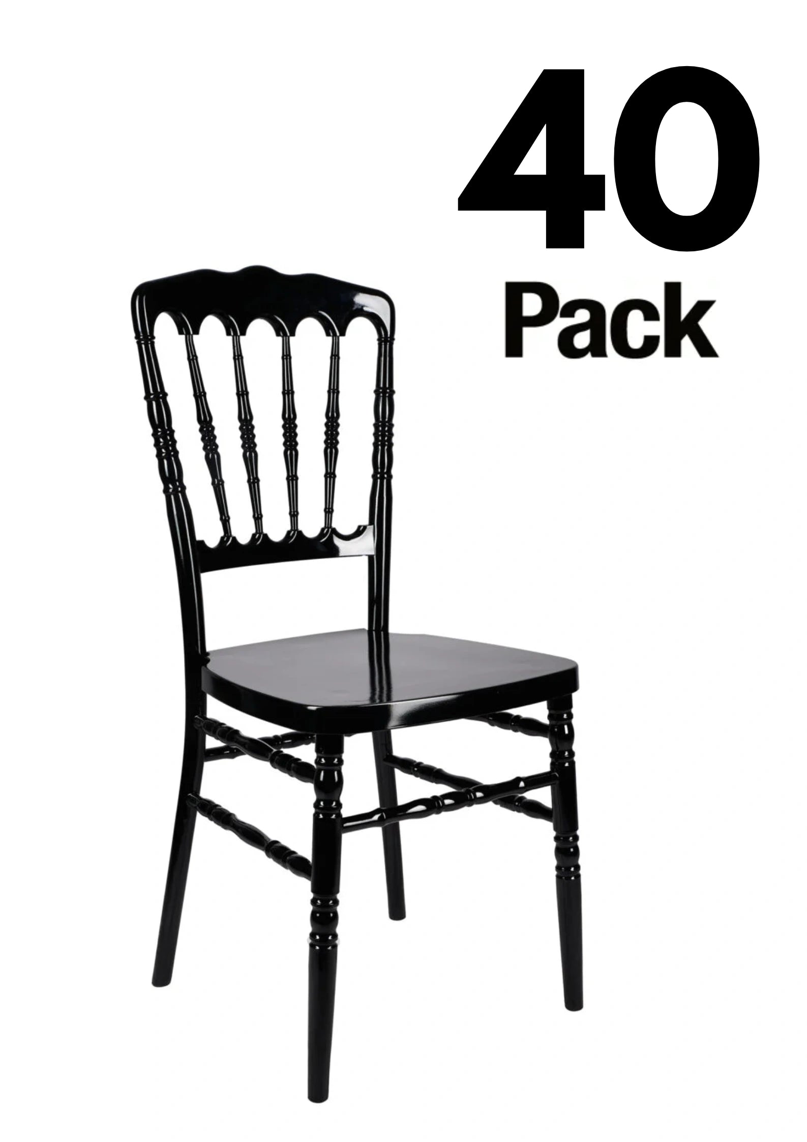 40 Chair Pack Black Steel Skeleton™ Resin Napoleon Chair