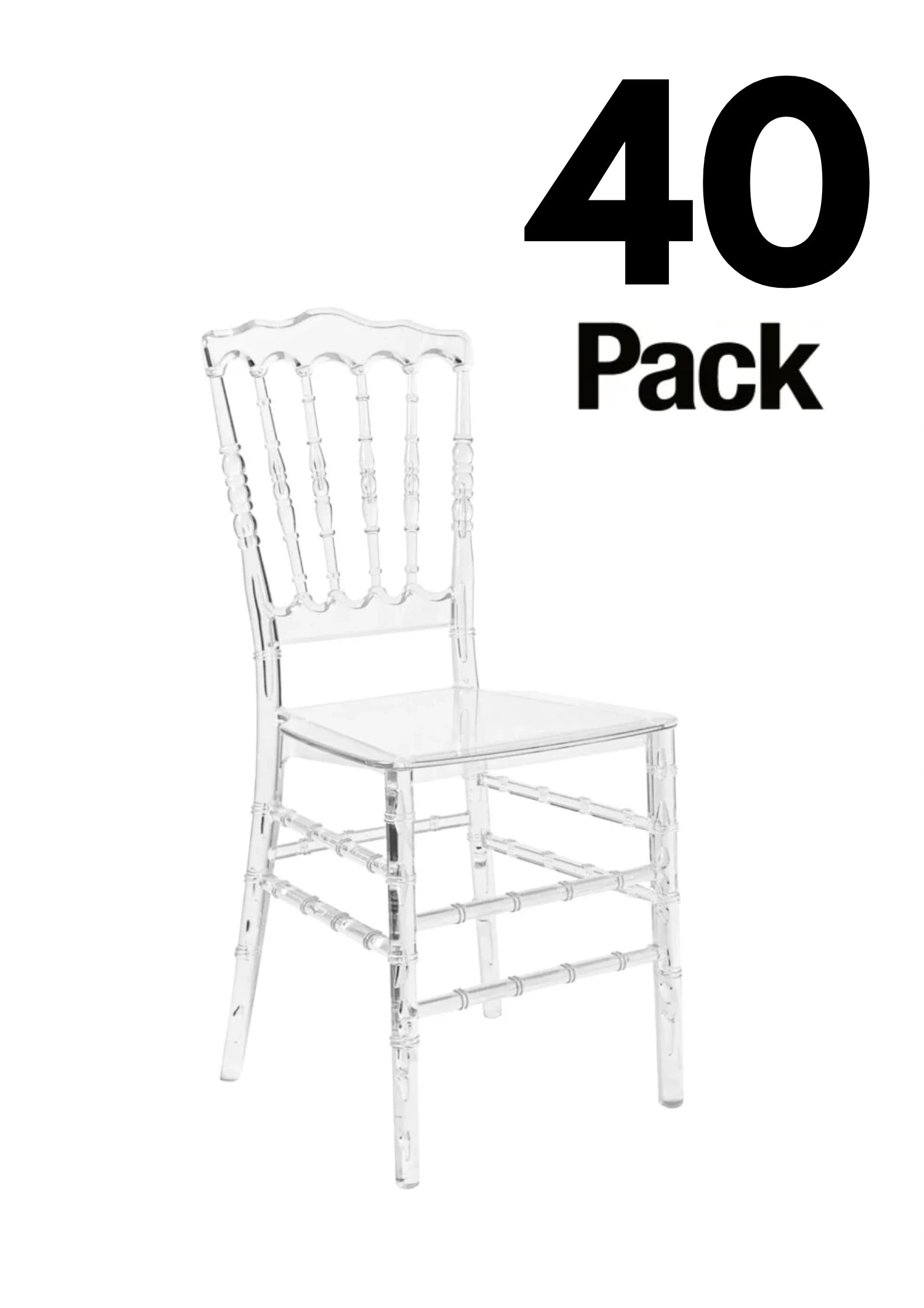 40 Chair Pack Clear Resin ThinVisible Seat Napoleon Chair