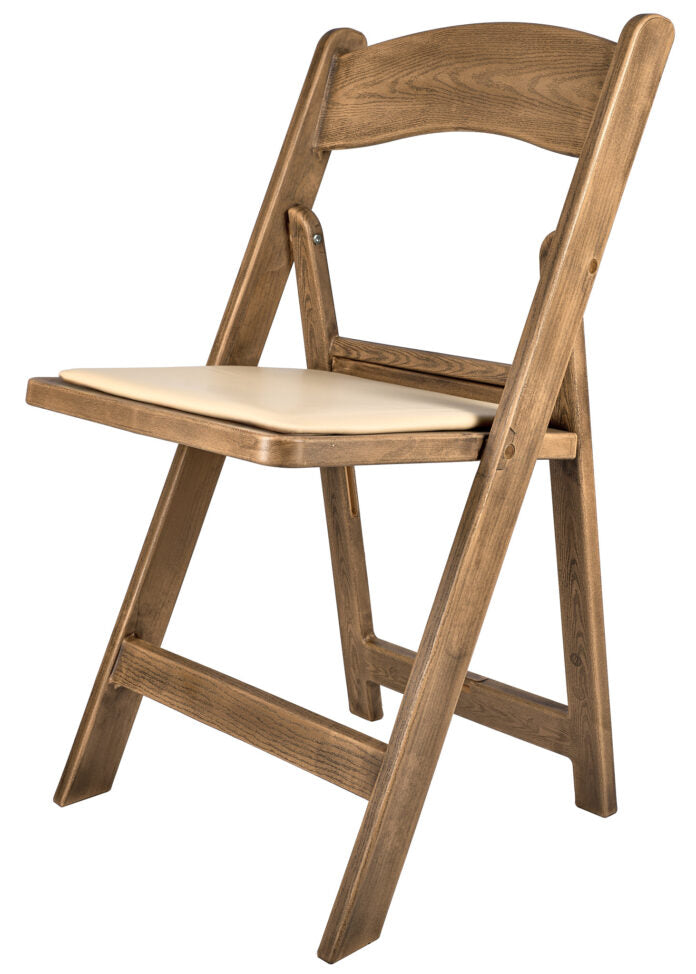 Chestnut WoodGrain™ Resin Steel Skeleton™ Folding Chair with Tan Seat (Per Chair Price Shown - Sold only in Quantities of 4)