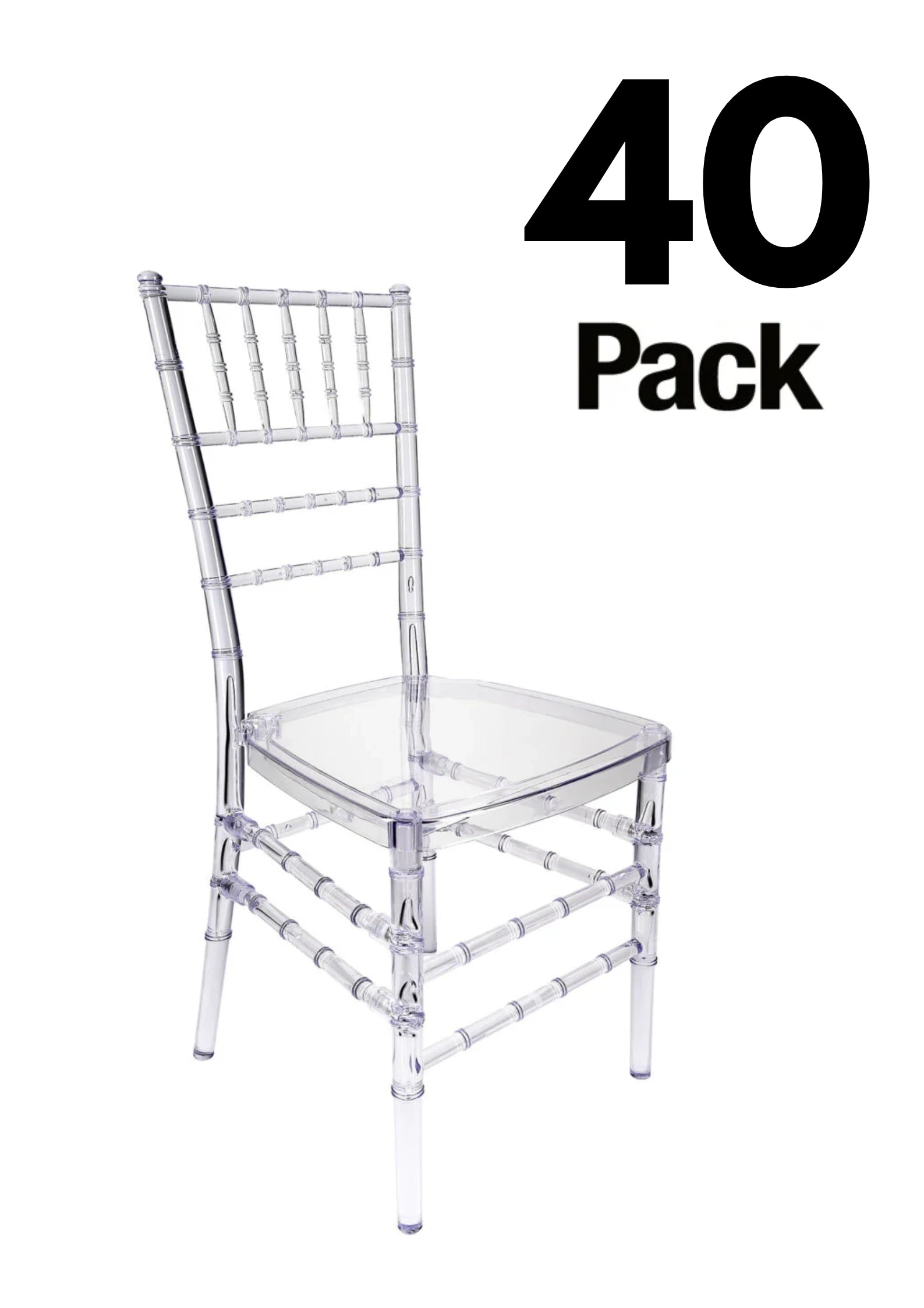 40 Chair Pack Clear Resin ProClear™ Chiavari Chair