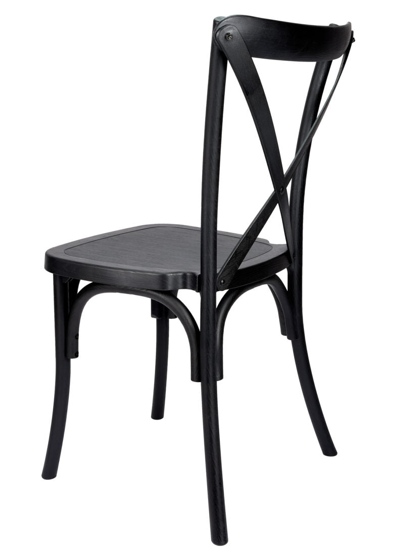 Black ToughResin Cross Back Chair CXRB-AX-T