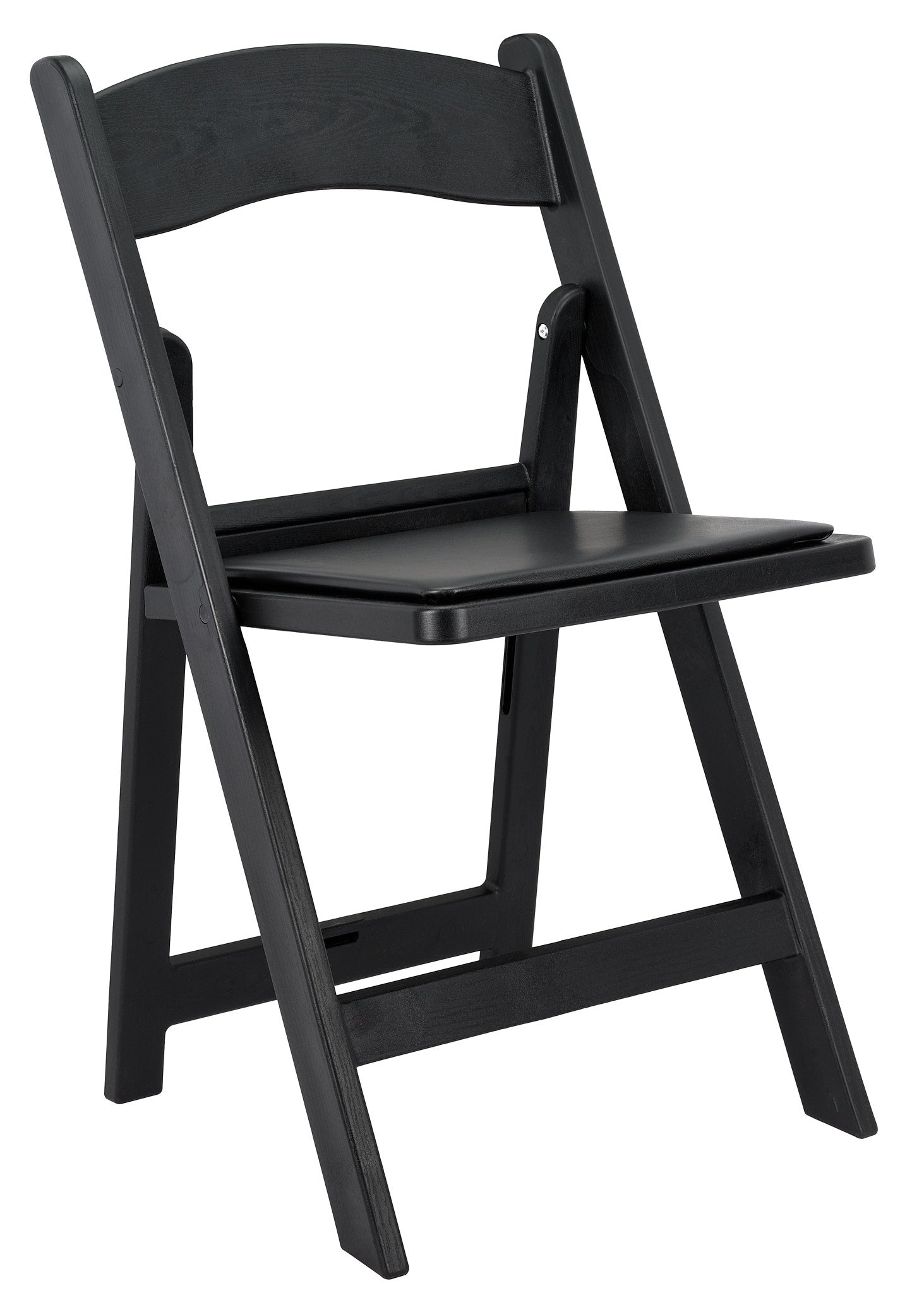 Black WoodGrain™ Resin Folding Chair with Black Vinyl Seat (Per Chair Price Shown - Sold only in Quantities of 4)