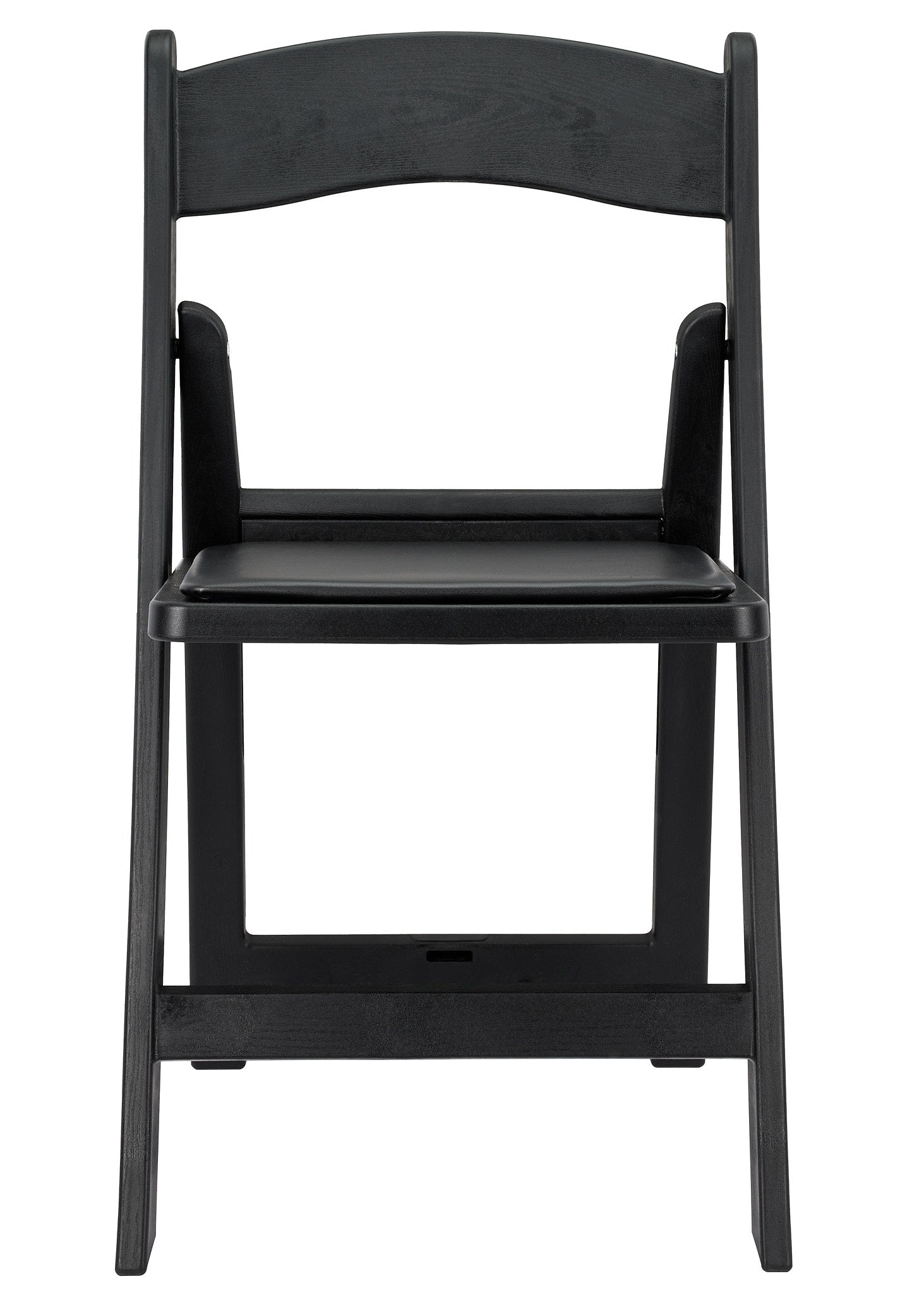 Black WoodGrain™ Resin Folding Chair with Black Vinyl Seat (Per Chair Price Shown - Sold only in Quantities of 4)