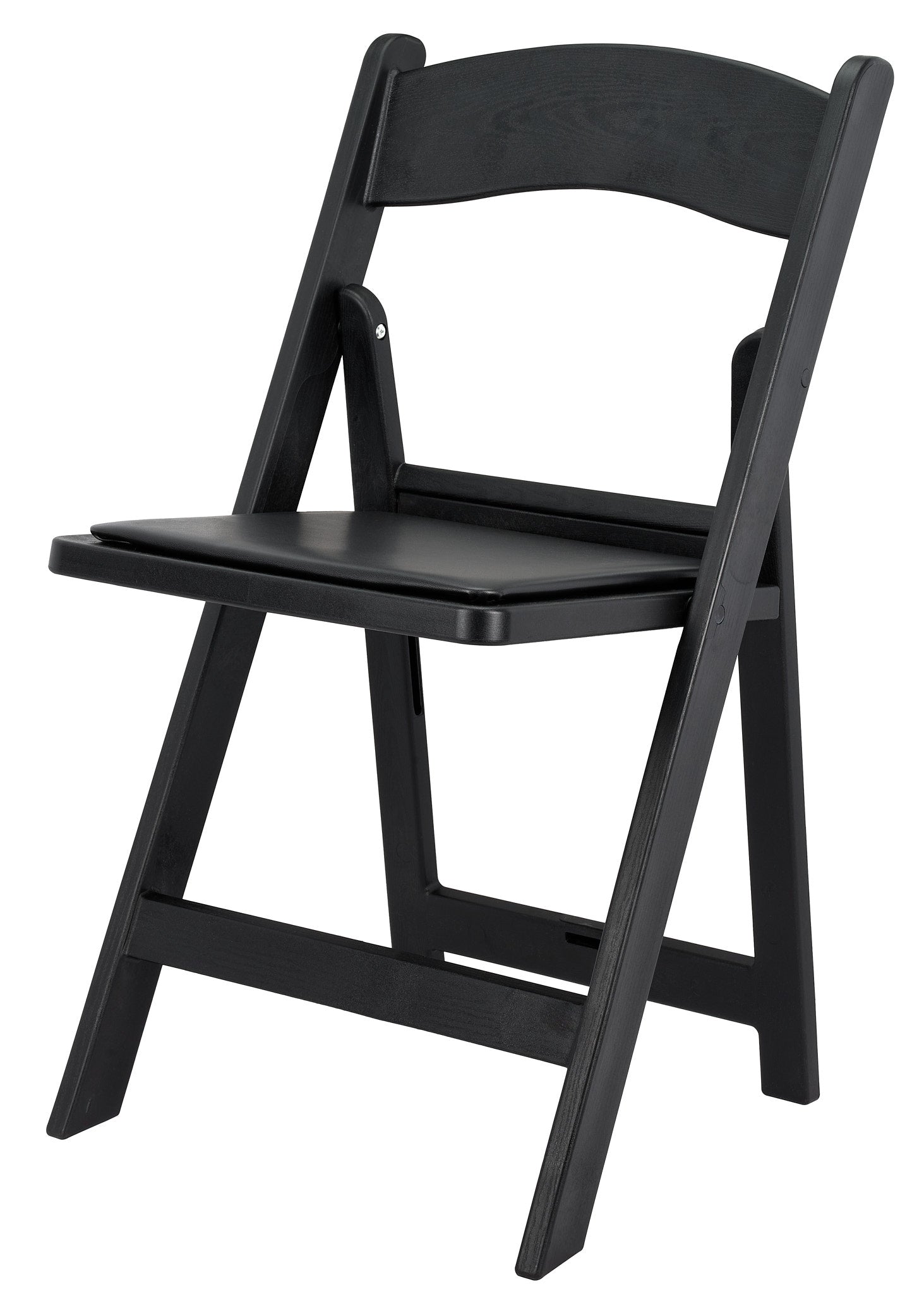 Black WoodGrain™ Resin Folding Chair with Black Vinyl Seat (Per Chair Price Shown - Sold only in Quantities of 4)
