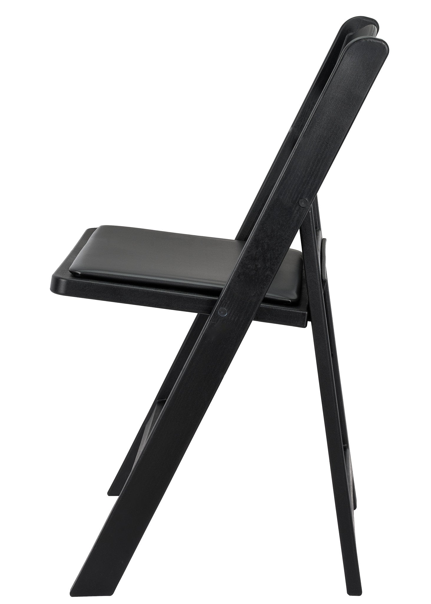 Black WoodGrain™ Resin Folding Chair with Black Vinyl Seat (Per Chair Price Shown - Sold only in Quantities of 4)