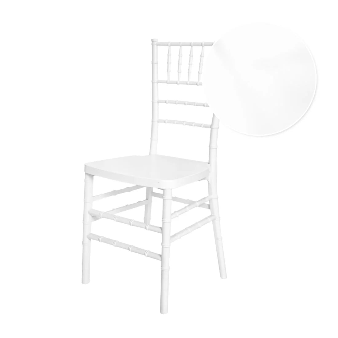 White ToughResin Chiavari Chair (Per Chair Price Shown - Sold only in Quantities of 2) Some Assembly Required