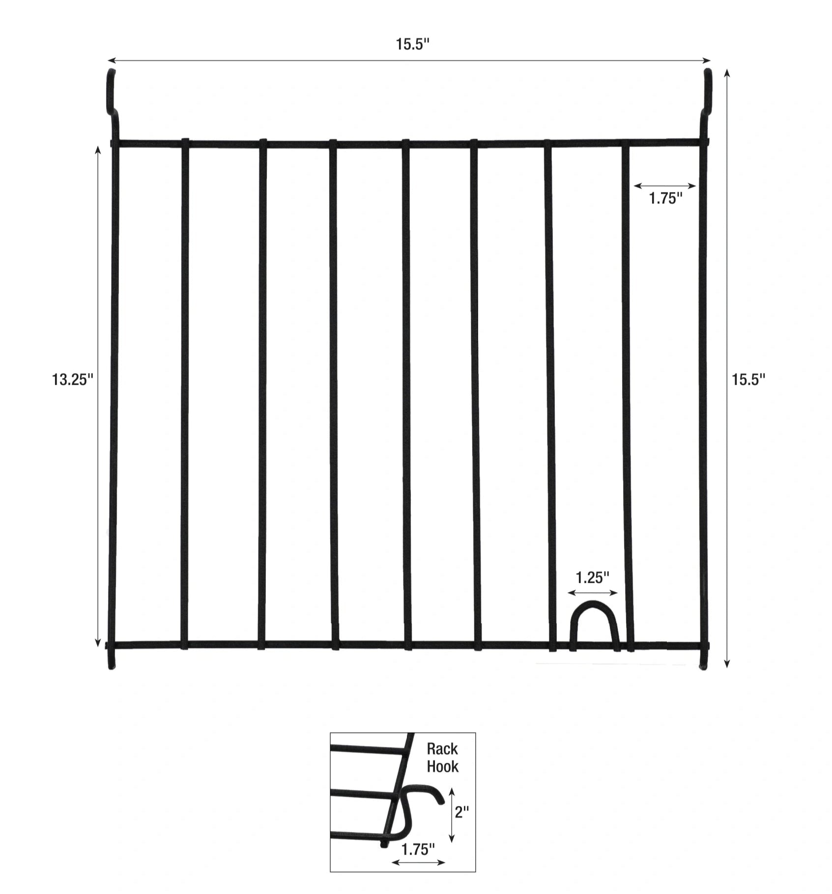 Church Chair Book Rack Black for 18.5" and 20.5" Chairs