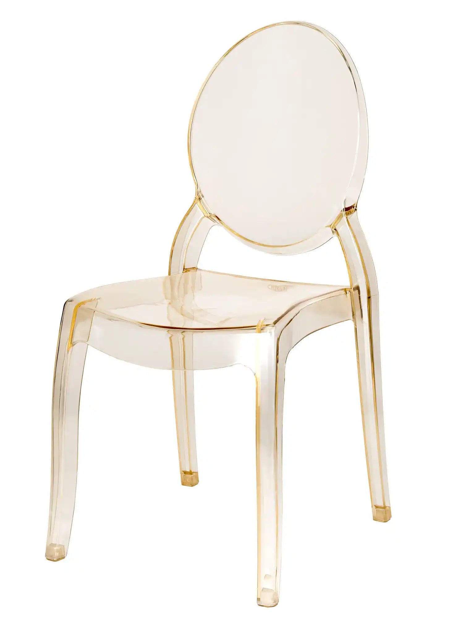 Gold Clear Resin Oval Back Sophia Ghost Chair