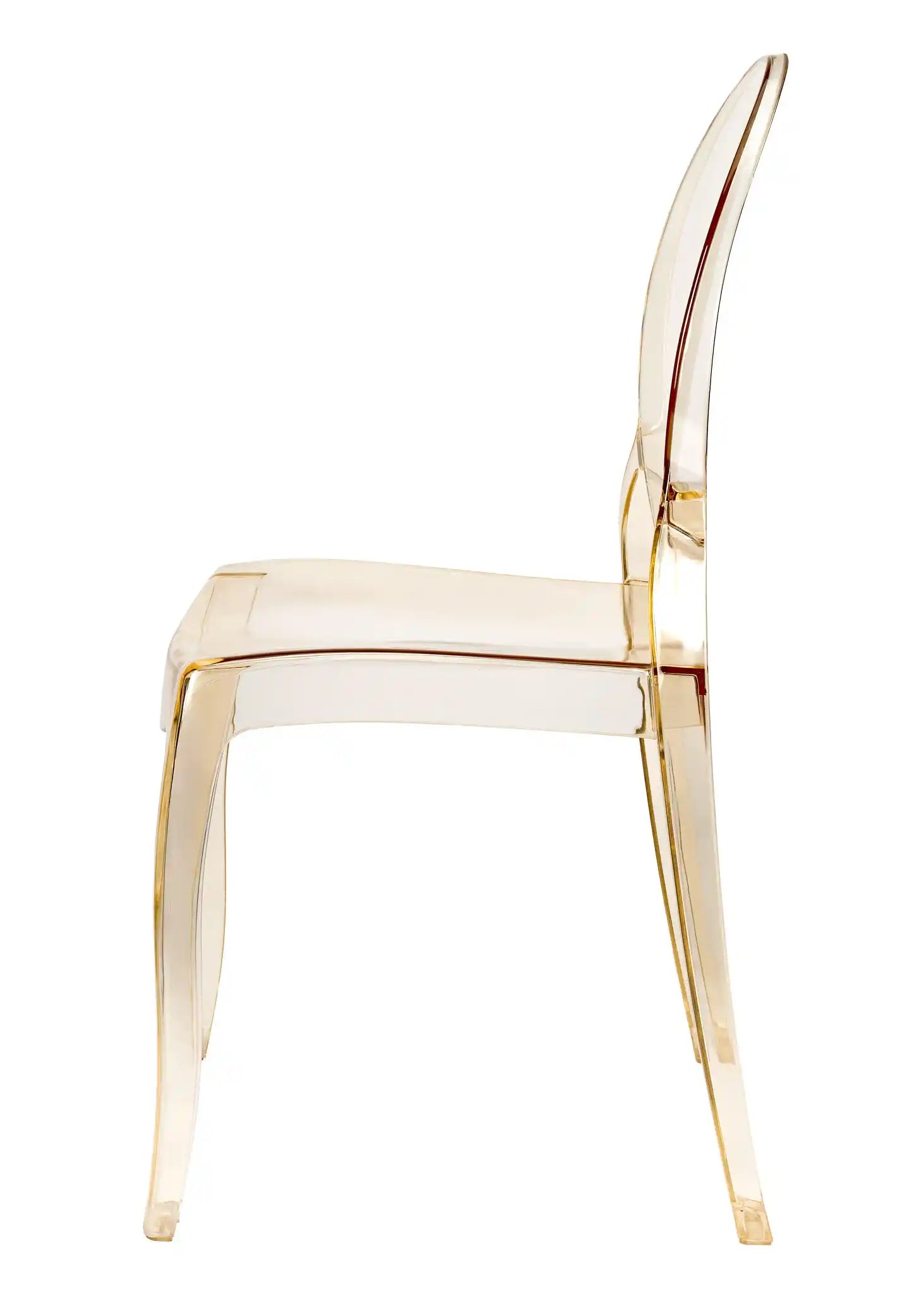 Gold Clear Resin Oval Back Sophia Ghost Chair