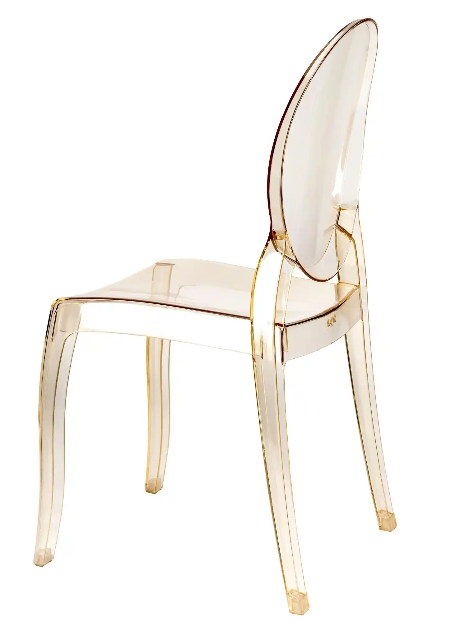 Gold Clear Resin Oval Back Sophia Ghost Chair