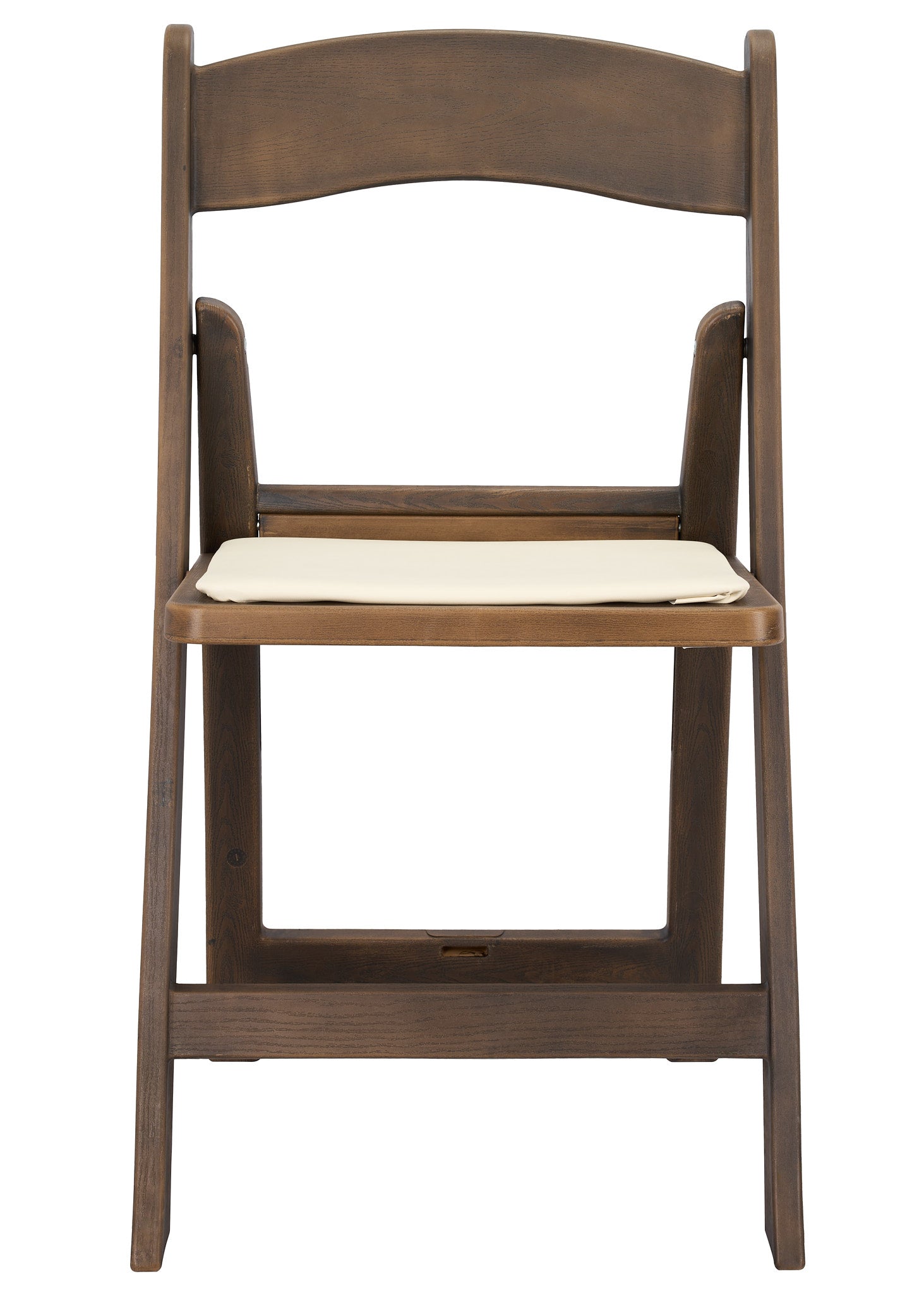Fruitwood WoodGrain™ Resin Folding Chair with Ivory Seat (Per Chair Price Shown - Sold only in Quantities of 4)
