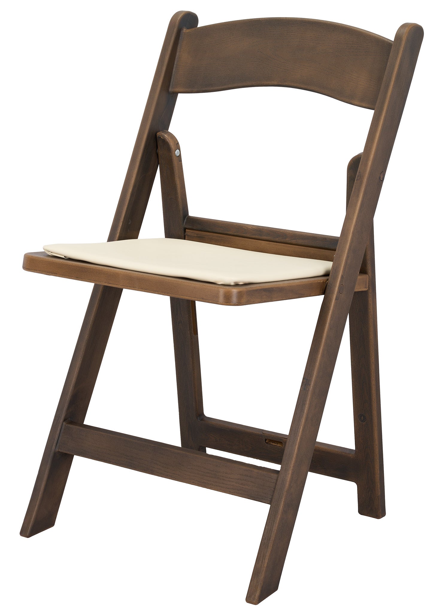 Fruitwood WoodGrain™ Resin Folding Chair with Ivory Seat (Per Chair Price Shown - Sold only in Quantities of 4)