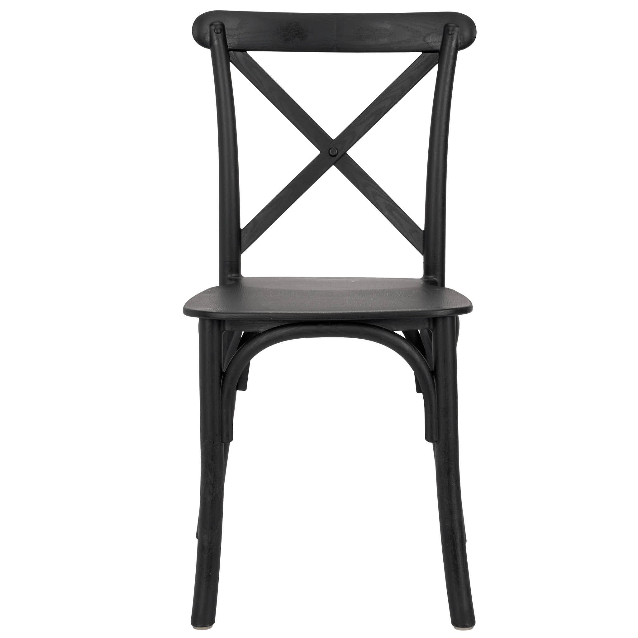 Kids Black ToughResin™ WoodGrain Cross Back Chair