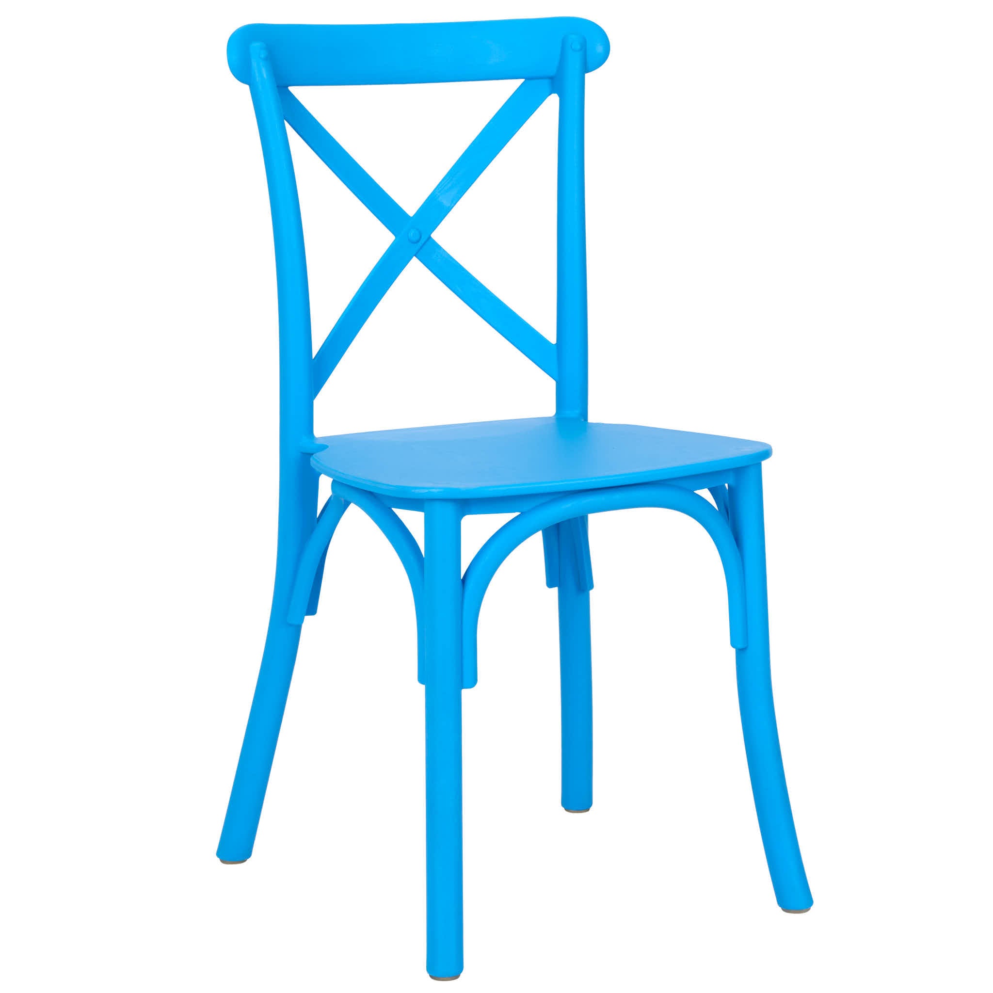 Kids Blue ToughResin™ Cross Back Chair