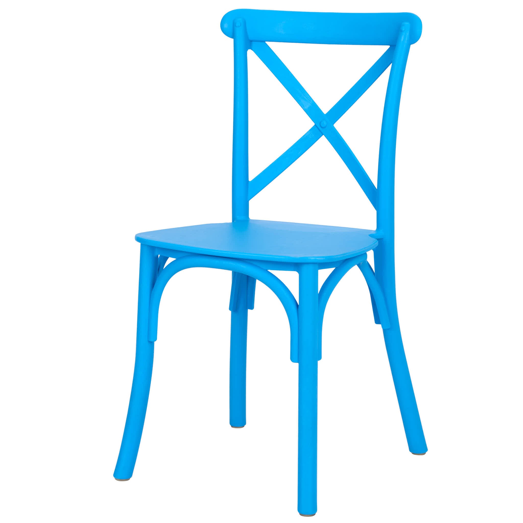 Kids Blue ToughResin™ Cross Back Chair
