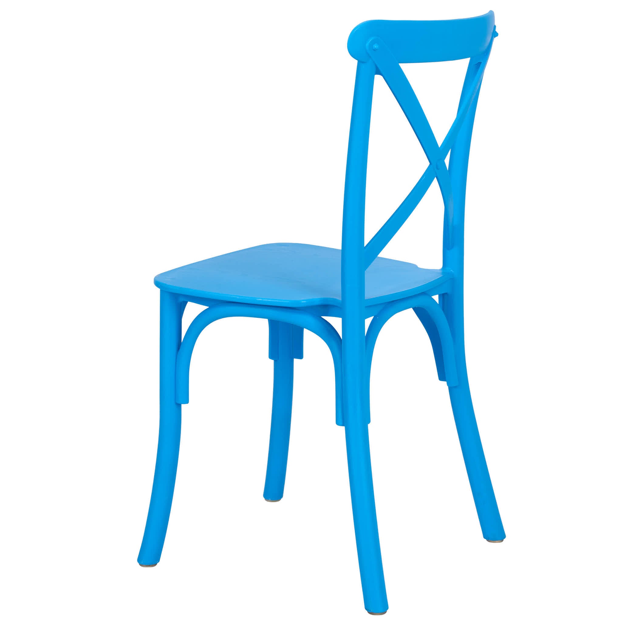 Kids Blue ToughResin™ Cross Back Chair