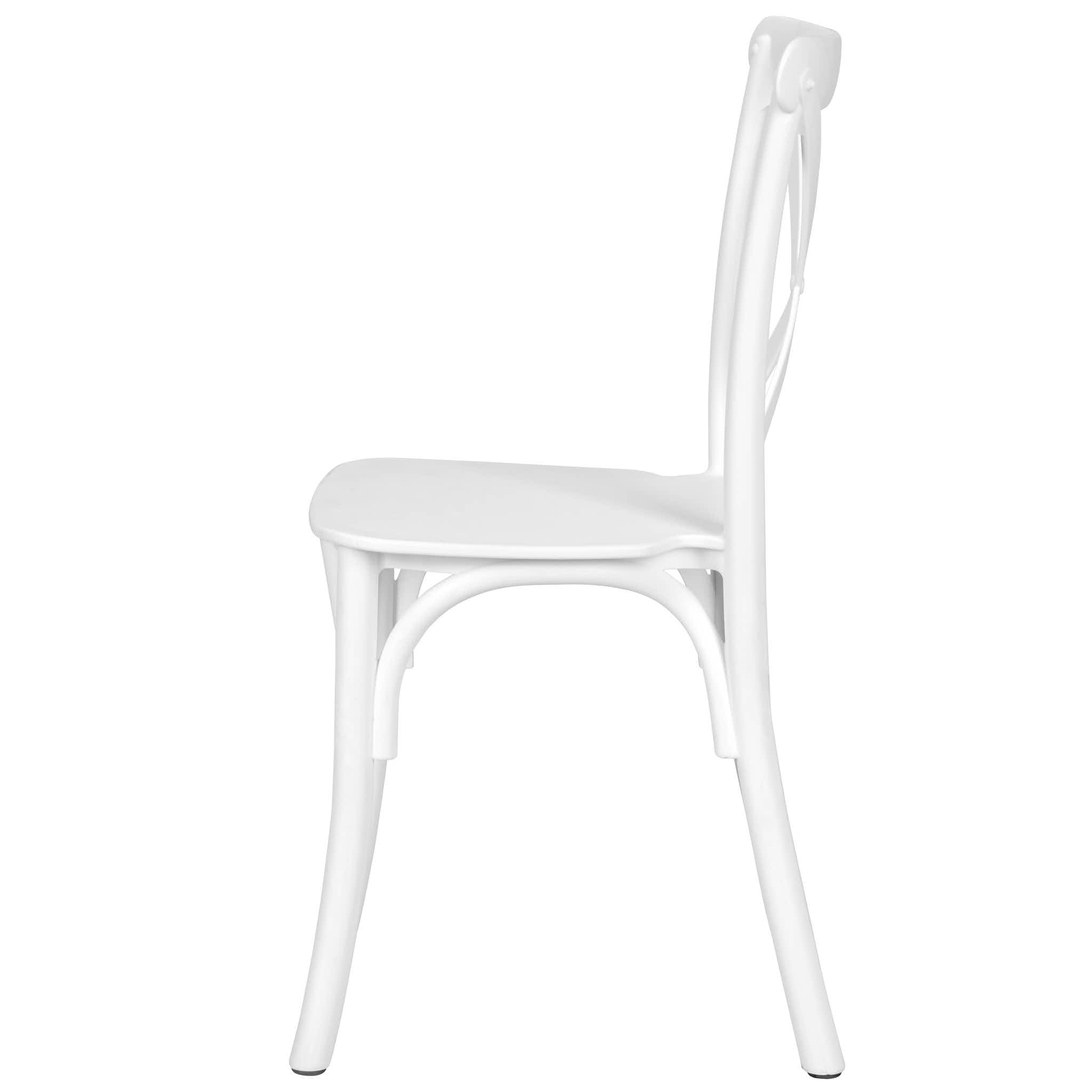 Kids White ToughResin™ Cross Back Chair