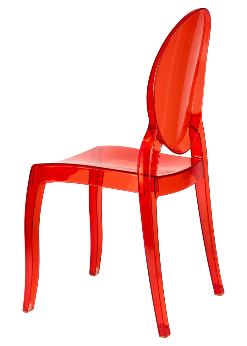 Red Clear Resin Oval Back Sophia Ghost Chair CGSRR-ZG-T