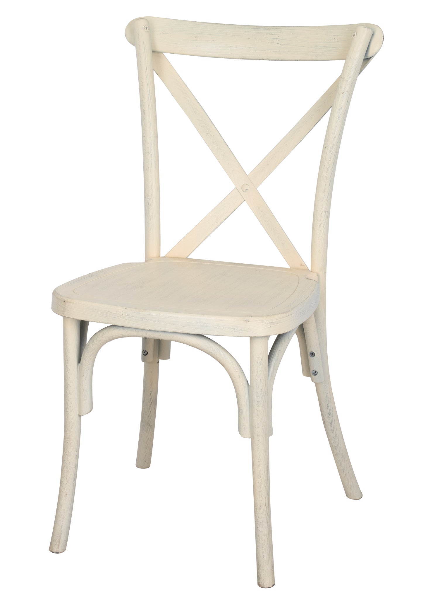 White Distressed ToughResin™ WoodGrain Cross Back Chair