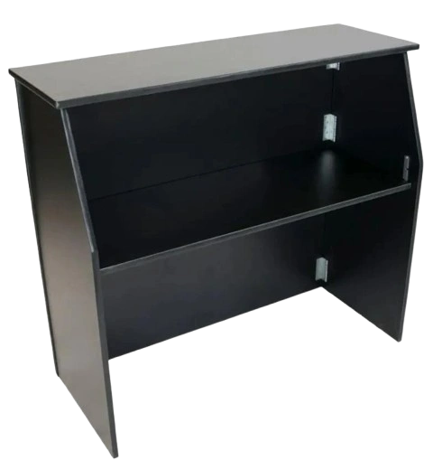 Black 42" Tall x 48' Long Portable Foldable Bar Laminate Surface